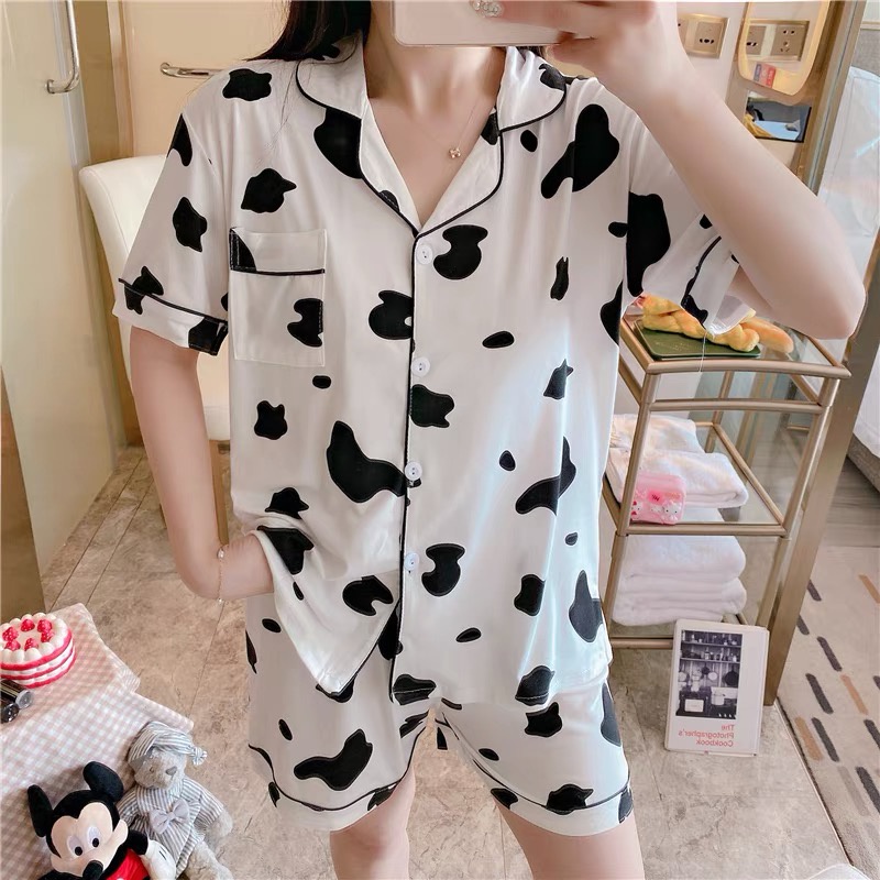 Đồ Ngủ Bò Sữa Nữ Kiểu Dáng Hàn Quốc Siêu Xinh Cực Hot