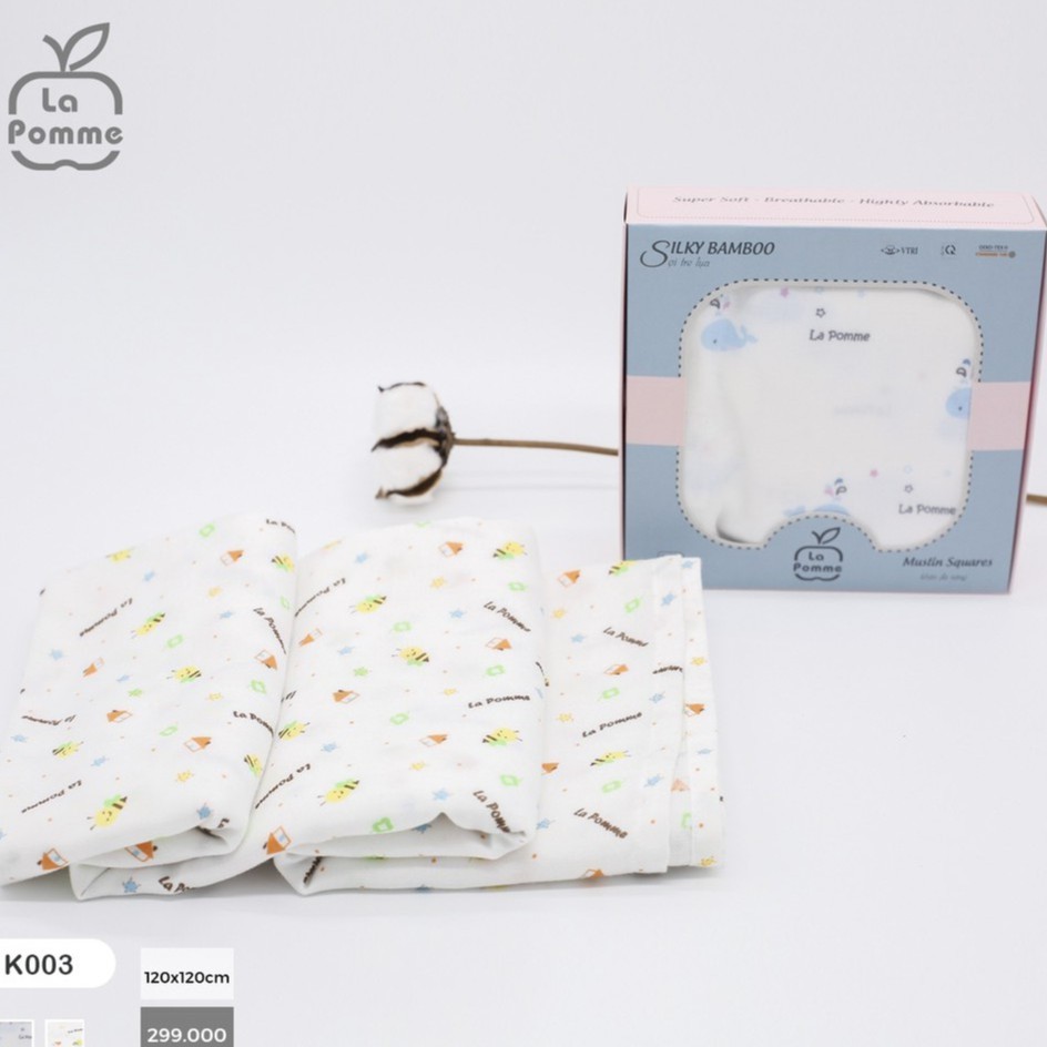 K003 Khăn đa năng sợi tre lụa  La pomme