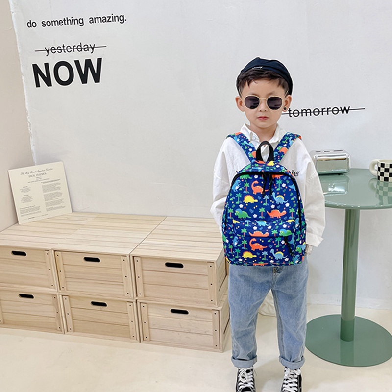 Tmdbyx Ba Lô Vải canvas Nhẹ In Hình Khủng Long Nhỏ Dễ Thương Cho Bé Mẫu Giáo