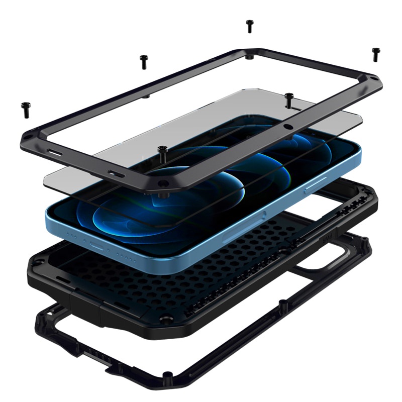 Ốp Điện Thoại Kim Loại Nhôm Chống Sốc Cho iPhone 13 11 12 Pro XS MAX mini SE XR X 6 6S 7 8 Plus 5S 5