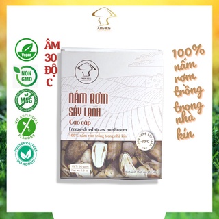 Nấm Rơm Sấy Lạnh Cao Cấp Anvies hộp 50gram ( mẫu mới)
