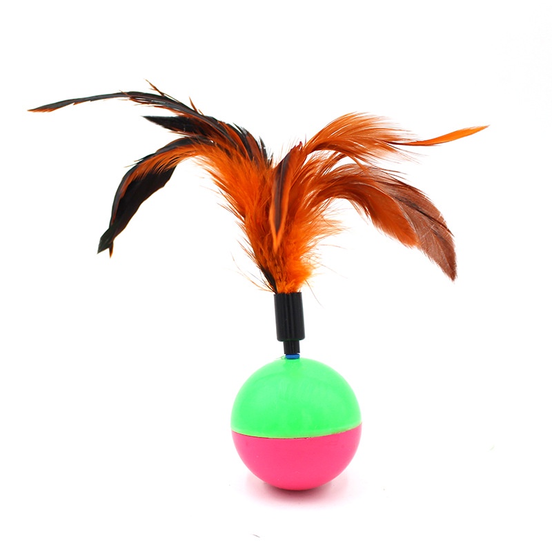 Đồ chơi cho mèo - bóng chuột lật đật lông vũ cho mèo