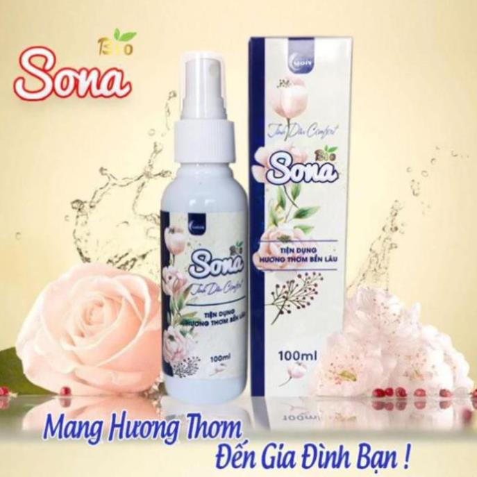 Nước Xịt Xả Vải Khô SoNa - Hương nước hoa Comfort vs Hương Downy 100ml