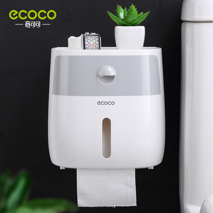 Hộp đựng giấy vệ sinh ECOCO cao cấp 2 ngăn thông minh - Đa năng, Sang trọng, Tiện dụng - DTM STORE