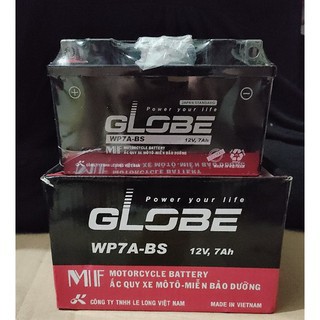 Bình Ắc Quy Globe WP7A-BS (12V, 7Ah) cho xe ATILA, SHARK,...