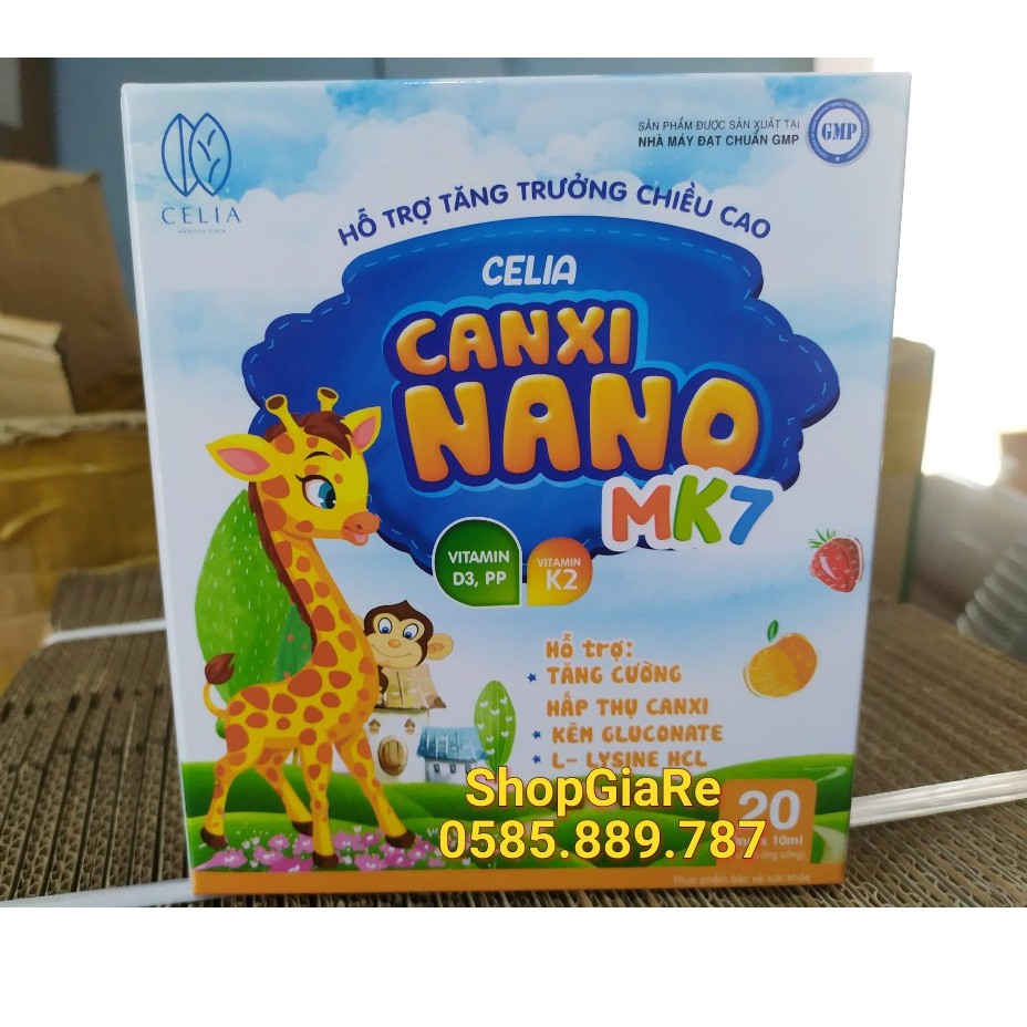 Celia Canxi Nano Mk7 phát triển chiều cao, kích thích ăn ngon, cho xương chắc khoẻ chống còi xương, loãng xương 20 ống