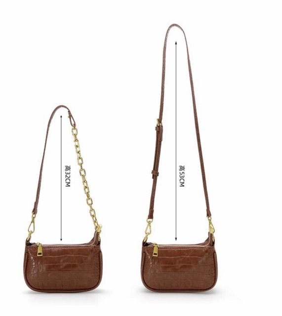 Ví kẹp nách da sần quai xích xuất Hàn S026