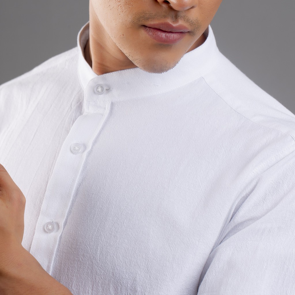 Galvin - Áo sơ mi đũi cổ tàu chất cotton đũi co giãn mát mịn nhăn tự nhiên co giãn SMGV135 | BigBuy360 - bigbuy360.vn