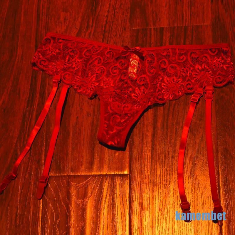 （hot*cod）Sexy Garter Belt for Stocking Lace Suspender Belt Panties Bow Lingerie Gart