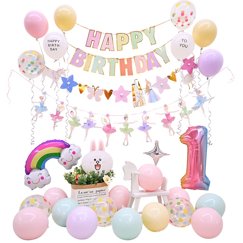 Bóng Hình Đám Mây Cầu Vồng Nhiều Màu Sắc Trang Trí Sinh Nhật Cho Bé Trai Bé Gái - K141