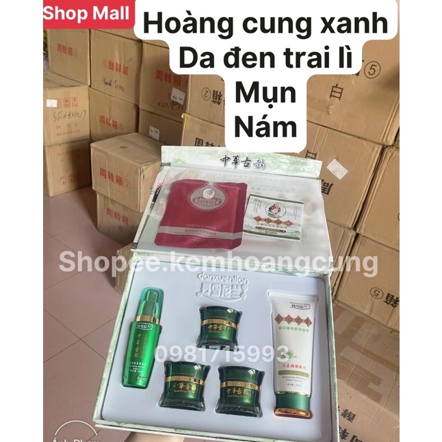 Bộ hoàng cung xanh ✅ 5 CHO DA ĐEN TRAI LÌ