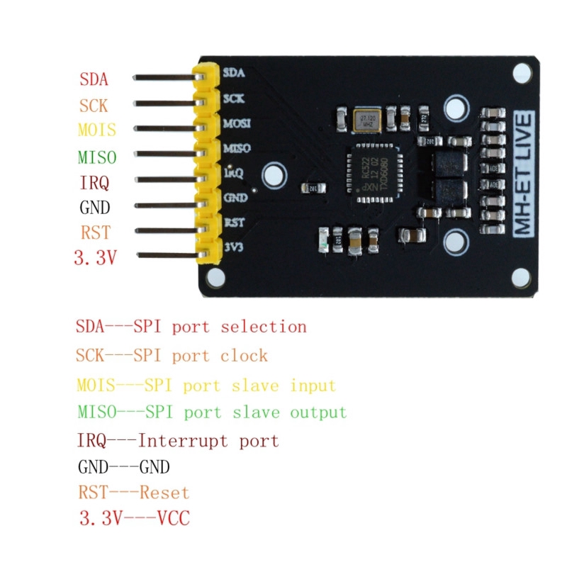 Mô Đun Rfid Rc522 Cho Arduino Uno 2560 đi kèm bộ dụng cụ S50 13.56 Mhz 6cm chuyên dụng