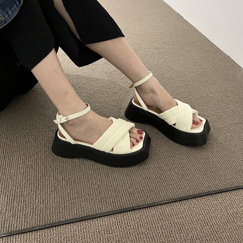 Sandal Đế Dày Thiết Kế Mới Thời Trang Theo Phong Cách Pháp