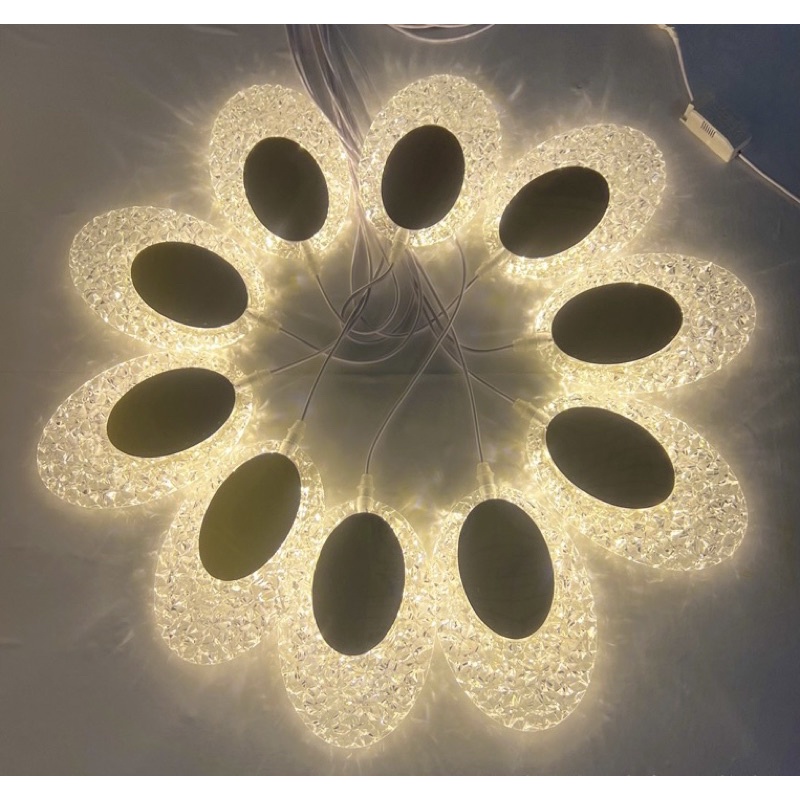 Đèn rèm hình Ovan , hình trái tim bộ 10 đèn , Đèn Chùm thả 10 chiếc hình Ovan , Hình trái tim trang trí Huydecor