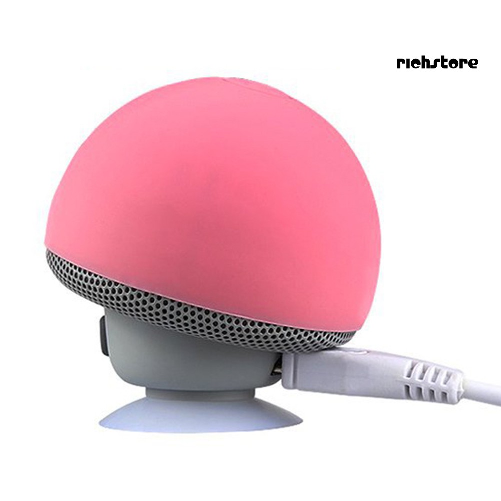 【Ready stock】 Portable Mini Cute Mushroom Waterproof Sucker Bluetooth Speaker Bass Sound Box