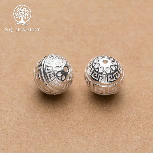 Charm bạc xỏ ngang tròn - NQ Jewelry