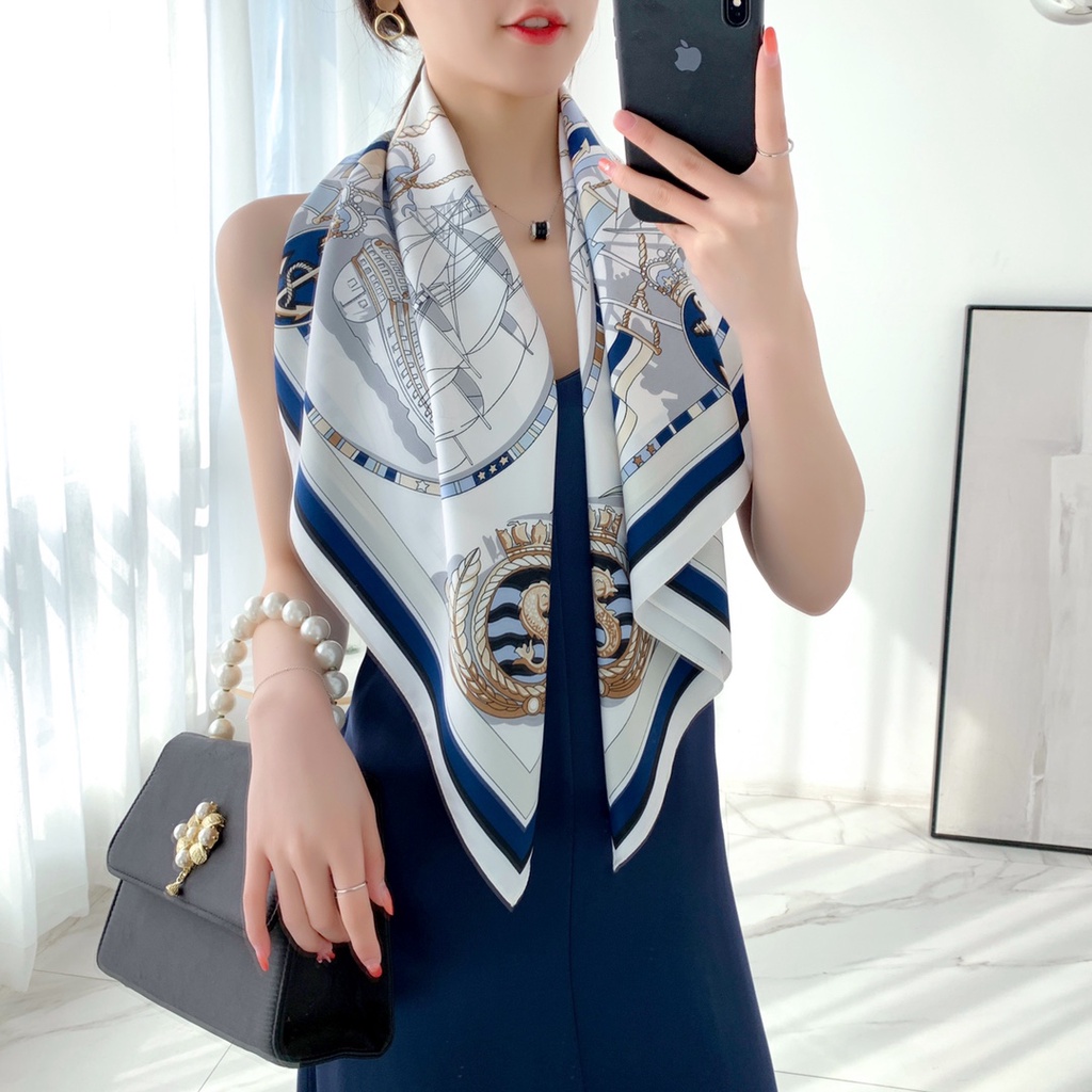 Khăn Choàng Chống Nắng In Họa Tiết Thời Trang Khổ 90cm(35.4inch) Tudung WJ1007-09-02