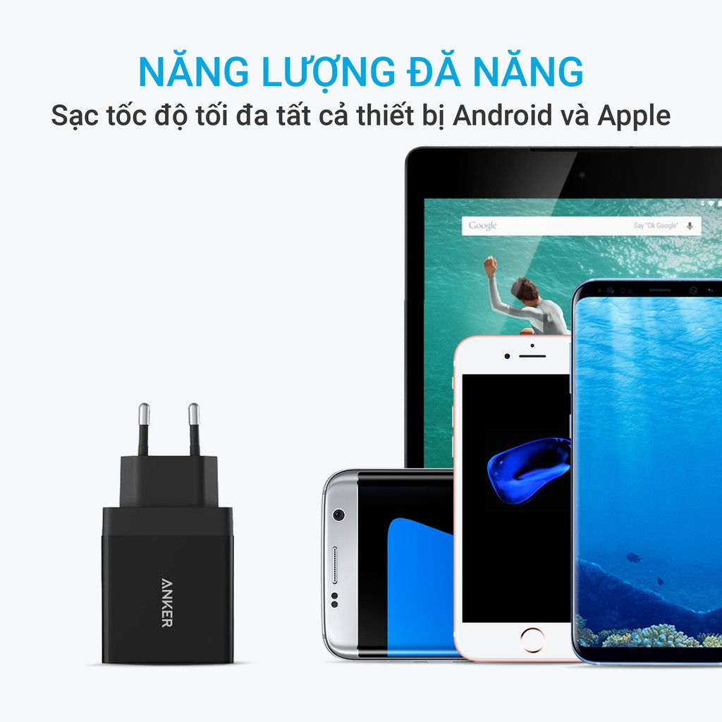 [Mã ANKER504 giảm 5% đơn 799K] Sạc ANKER PowerPort+ 1 cổng 18w Quick Charge 3.0 - A2013
