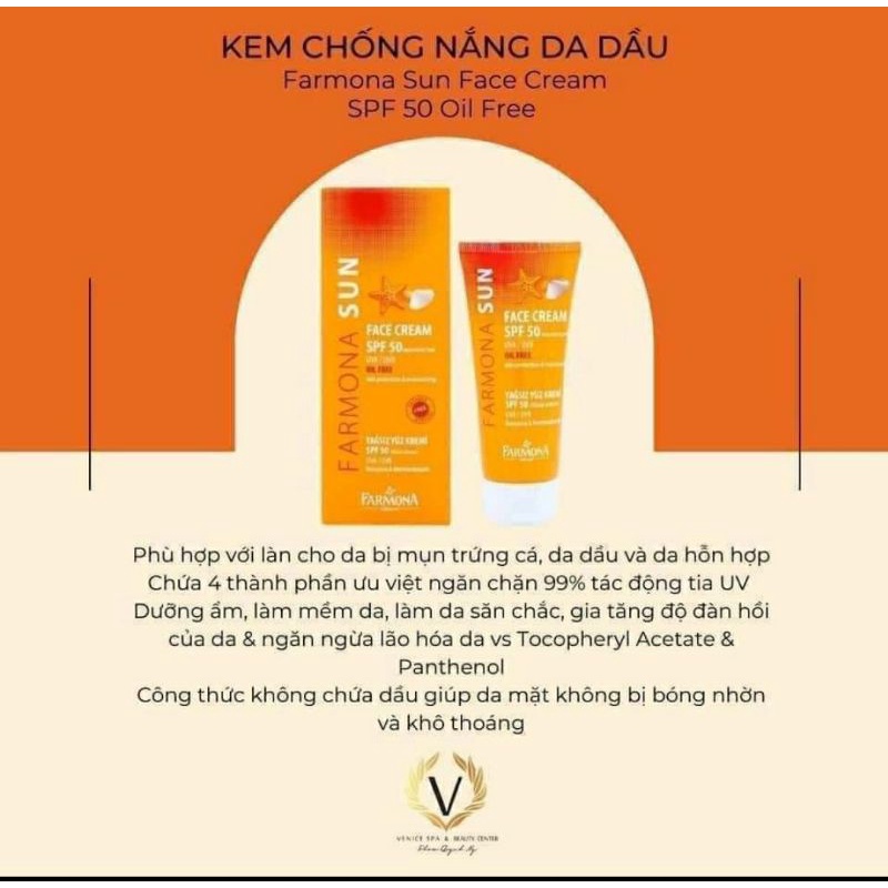 [50ml] Kem chống nắng cho da mụn Farmona Sun Face Cream SPF 50 Oil Free | BigBuy360 - bigbuy360.vn
