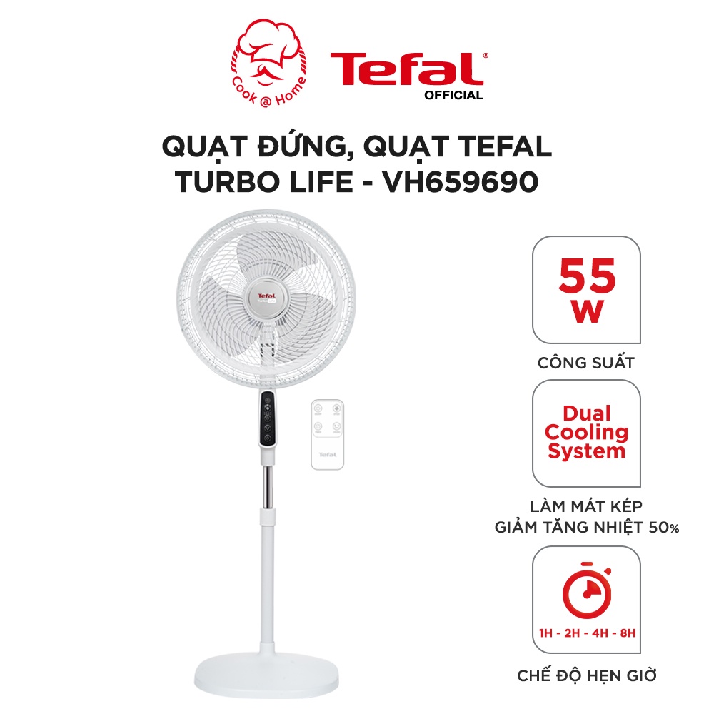 Quạt đứng Tefal Turbo Life VH659690 - 55W, 3 chế độ gió