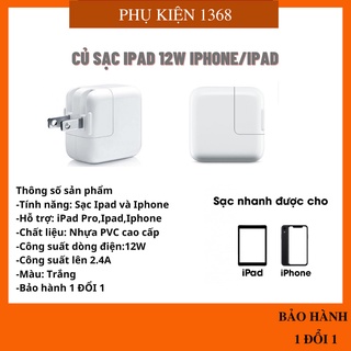 CÓC SẠC IPAD ZIN THEO MÁY CÓ HỘP
