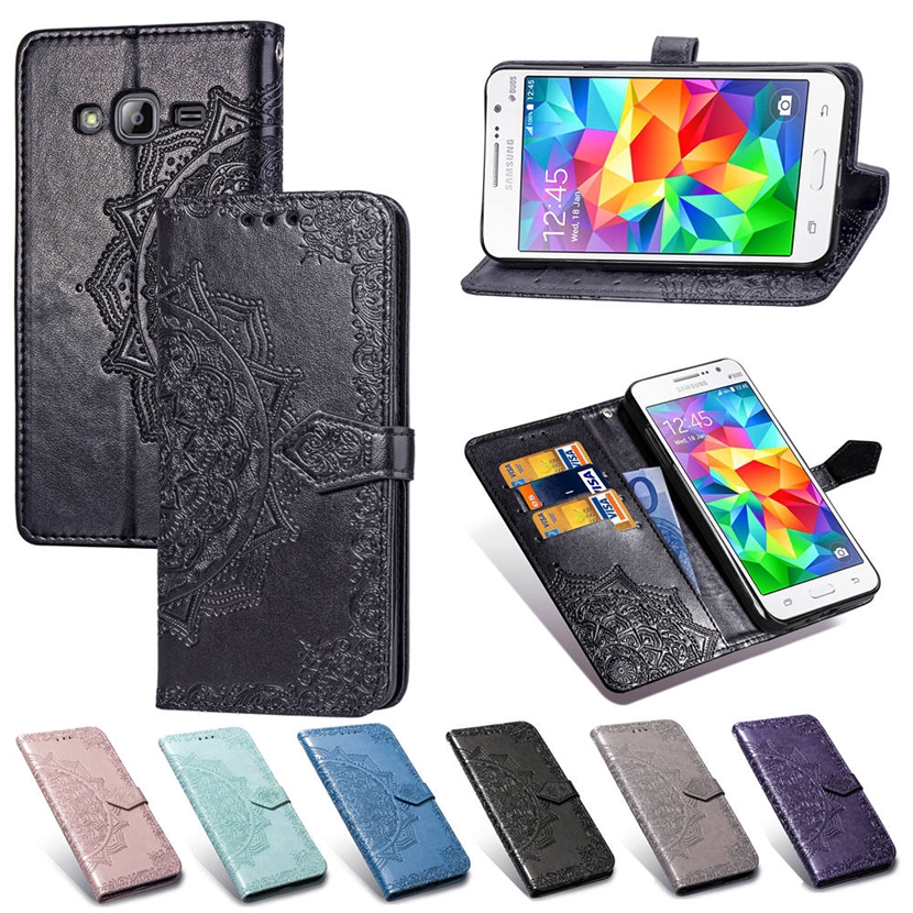 Samsung Galaxy A32 02S A52 A72 A12 A42 5G Grand J2 Prime G530 J7 J5 J3 Pro 2017 J730 J530 J330 All Full anti-drop 7-color Flip Phone Case as Card or Wallet With Mandala Pattern