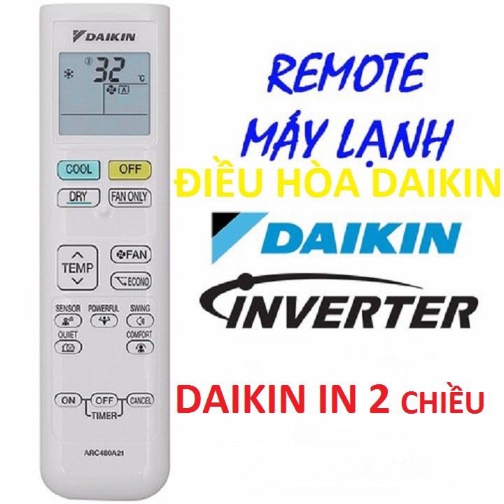 Remote máy lạnh dòng FTKQ & FTKC Series Daikin Inverter loại nhỏ dài