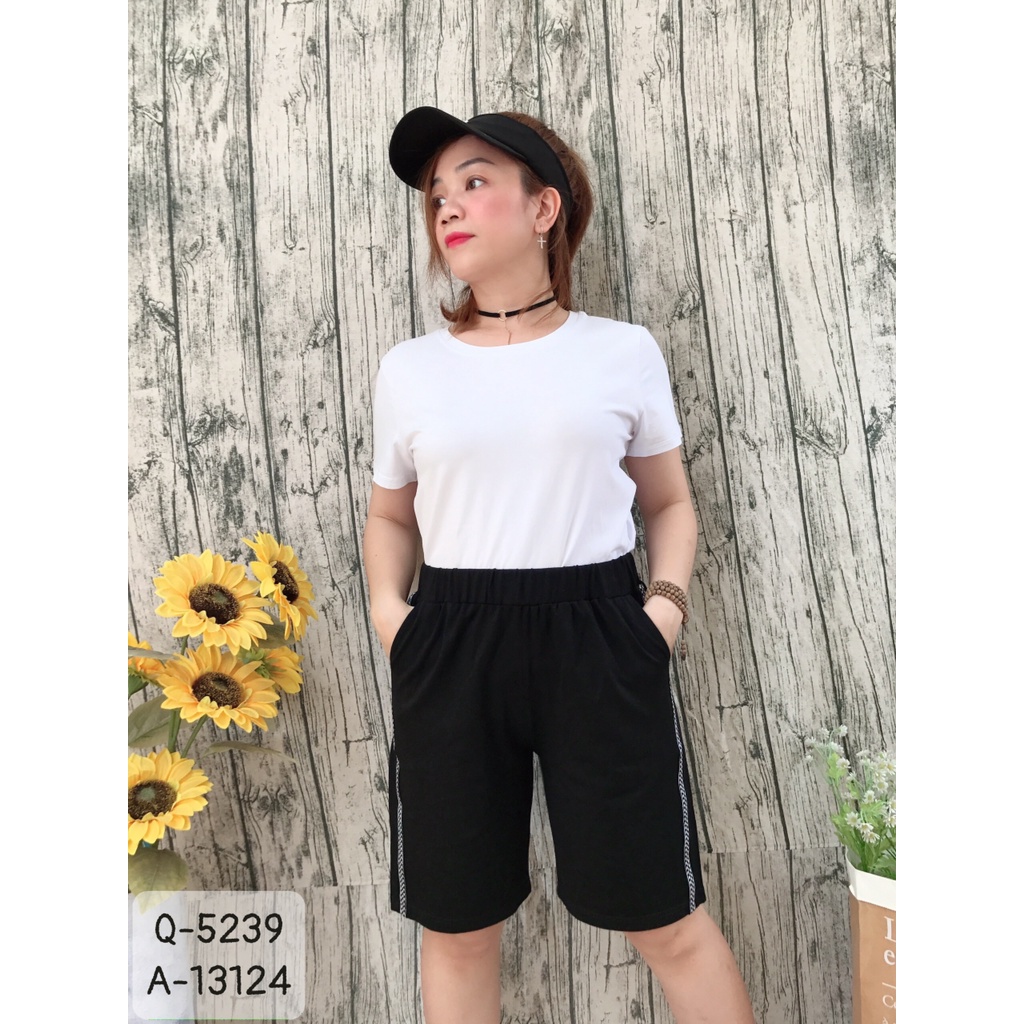 5239 Quần Ngố BIG SIZE Viền Caro 2 Túi - Q.50