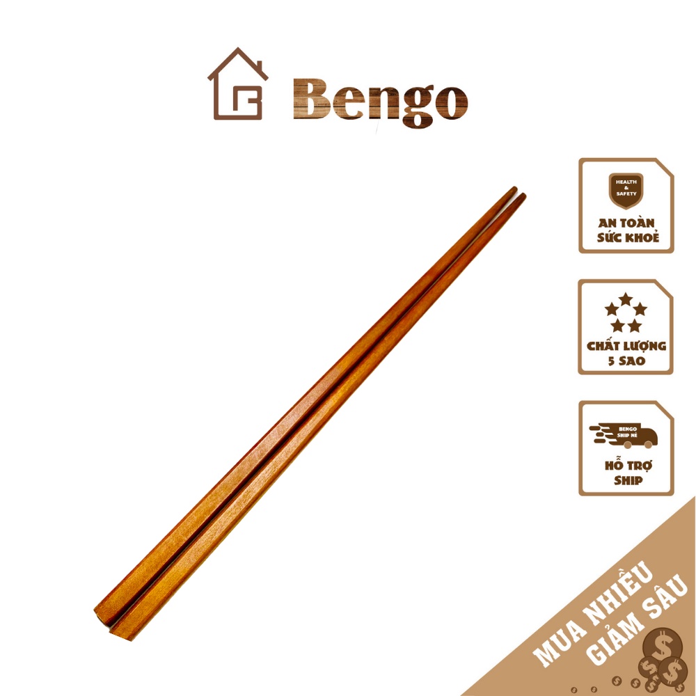 Đũa gỗ cao cấp thiết kế phong cách Hàn Quốc không chất bảo quản sơn tốt cho sức khoẻ BenGo (1 đôi) ĐG