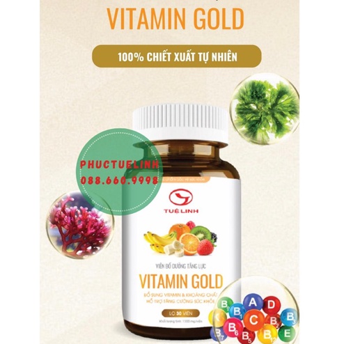 Viên bổ dưỡng tăng lực Vitamin Gold Tuệ Linh, bổ sung vitamin &amp; khoáng chất hỗ trợ tăng cường sức khỏe