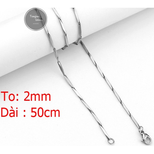 Dây chuyền nam INOX mẫu hoả tiễn không mặt - DN011