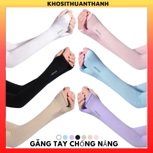 Găng tay chống nắng Hàn Quốc xỏ ngón Let's Slim đủ màu dày dặn ngăn tia UV (khosithuanhthanh)