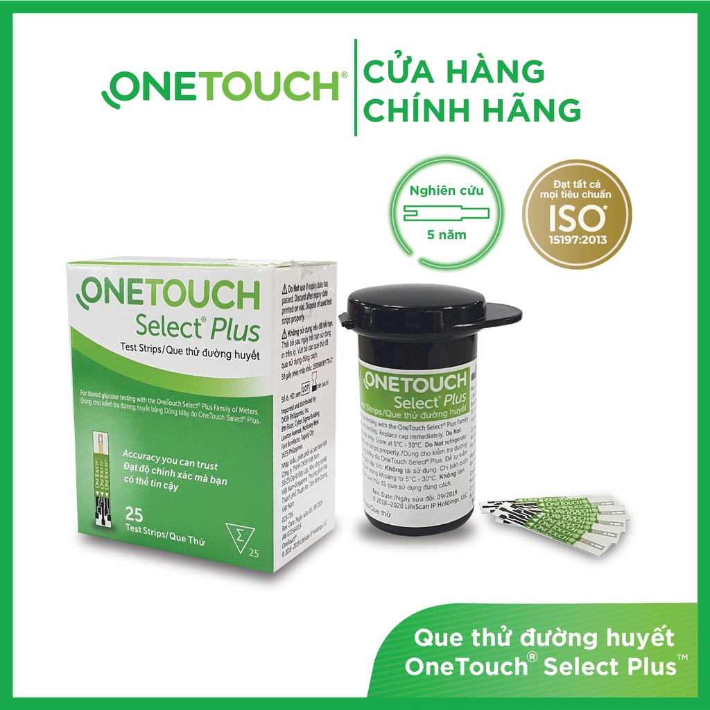 Que thử đường huyết OneTouch Select Plus 25 que/hộp