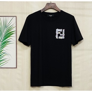 Áo thun tay ngắn cổ tròn in logo graffiti thời trang mùa hè FEND1 2021