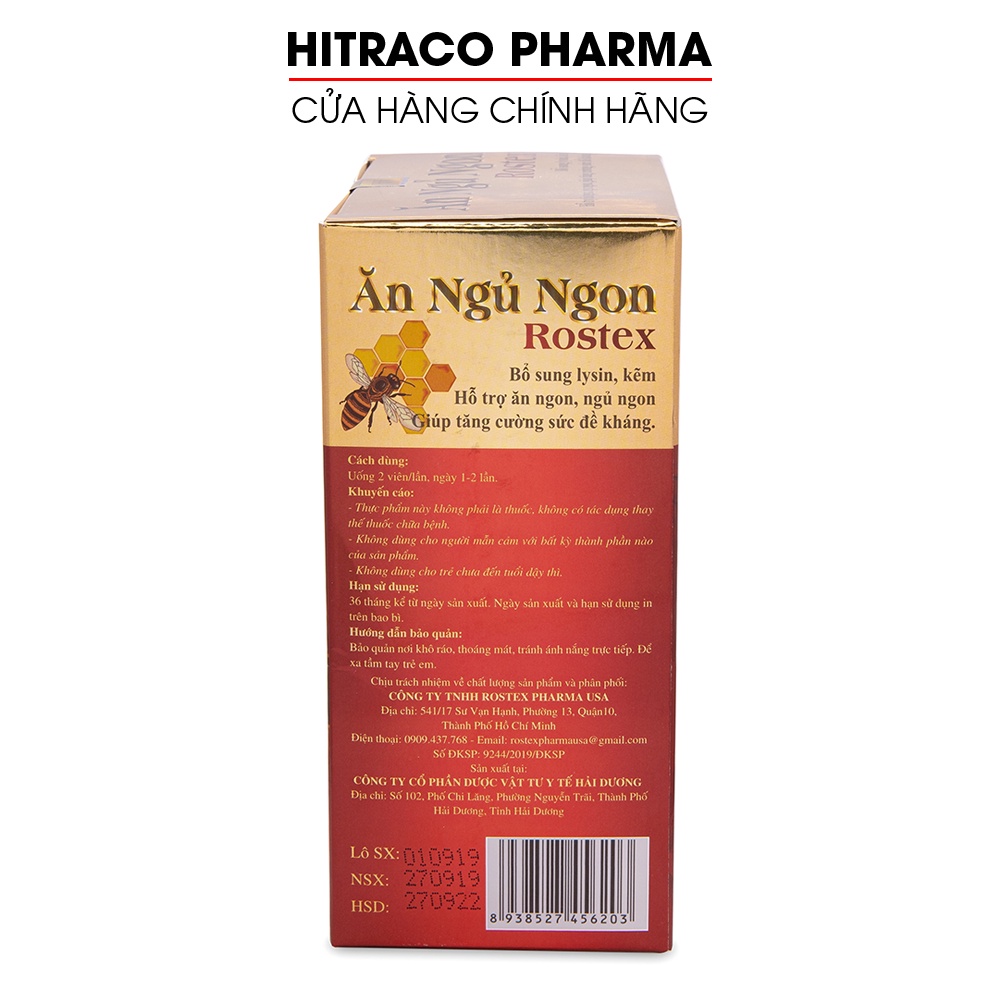 Viên Ăn Ngủ Ngon Rostex Omega 3 Đỏ tăng cường sức đề kháng - Chai 60 viên [Ăn Ngủ Ngon Rostex Chai]