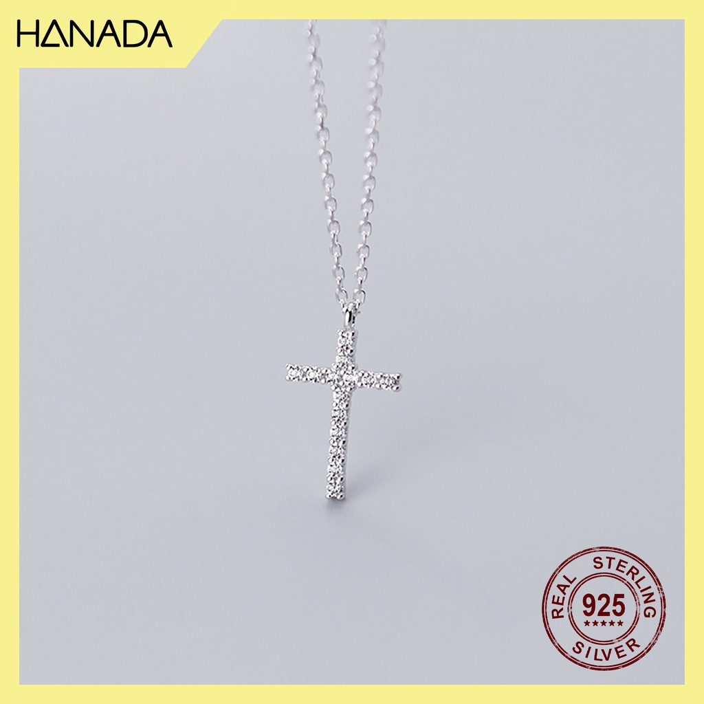 Dây Chuyền Bạc 925 Hanada N1234.N.2.S.300. 0605 Dây Chuyền Thánh Gía Đá