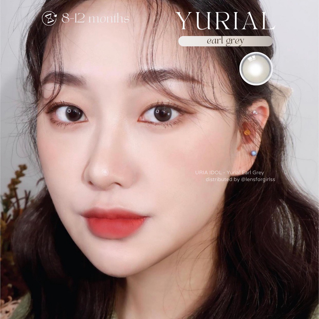 Kính áp tròng hiệu ứng phủ bóng YURIAL EARL GRAY chính hãng IDOL LENS | HSD 8-12 tháng | Lens cận