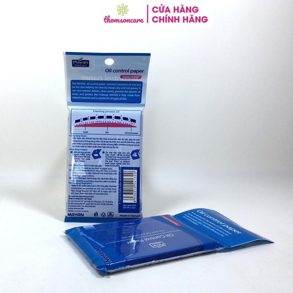 Giấy thấm dầu Mayan - Túi 100 tờ - Oil control paper | BigBuy360 - bigbuy360.vn