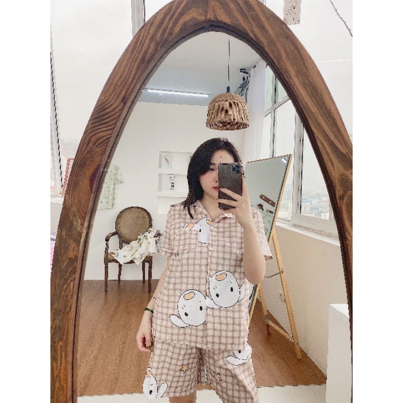 Pijama Hàn Quốc Hình Cute Tay Ngắn Quần Ngắn Đủ Size - Bộ ngủ Couple Full size | BigBuy360 - bigbuy360.vn