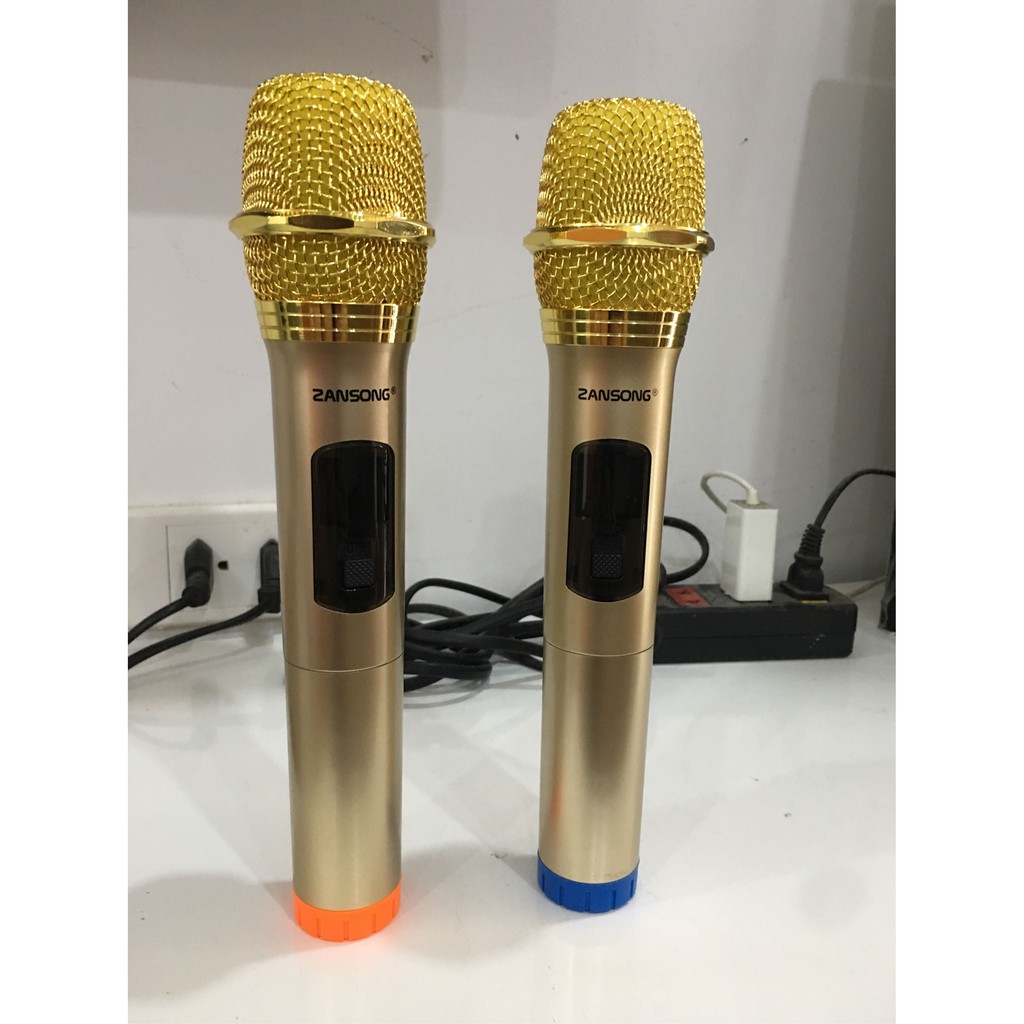 Bộ 2 micro karaoke không dây Zansong S28 kết nối uhf cho loa kéo- Hỗ trợ các thiết bị có jack cắm 3.5mm và 6.5mm bh 12th