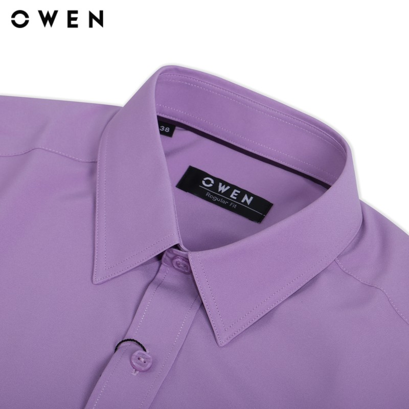 Áo sơ mi ngắn tay nam Owen chất Nano dáng Regularfit màu tím - AR90651NT | BigBuy360 - bigbuy360.vn