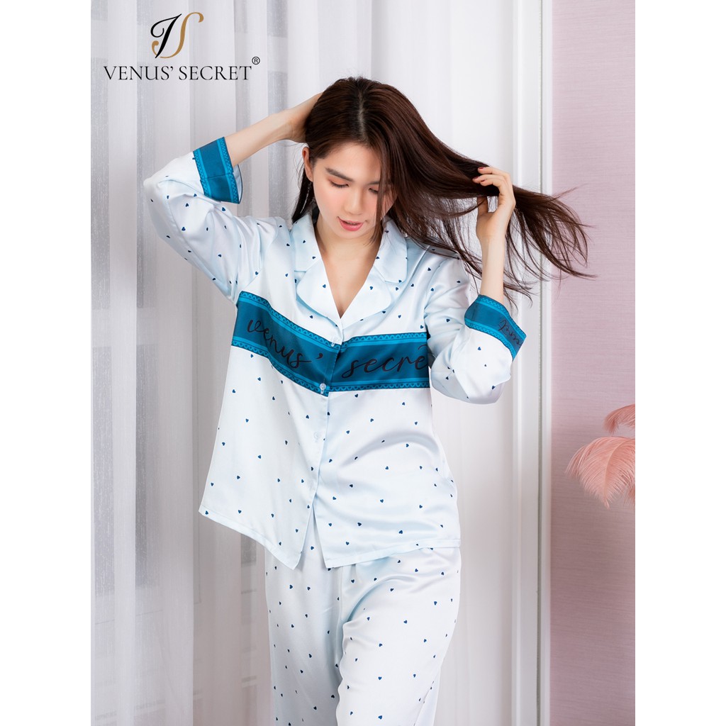 Bộ đồ ngủ Pijama - Bộ Lụa Satin Dài Tay Hoạ Tiết Cao Cấp VENUSSECRET | BigBuy360 - bigbuy360.vn