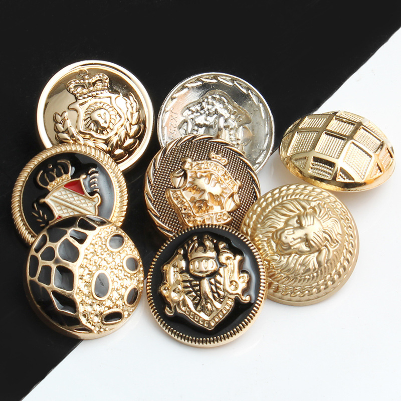10 Nút Áo Kim Loại 18mm Phong Cách Vintage