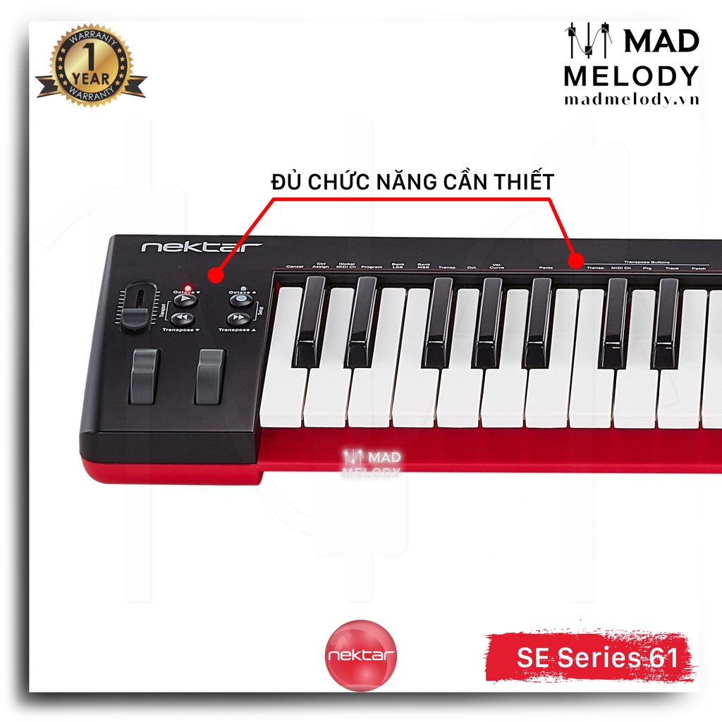 Nektar se61 61-key usb midi keyboard controller đàn soạn nhạc 61 phím, - ảnh sản phẩm 7