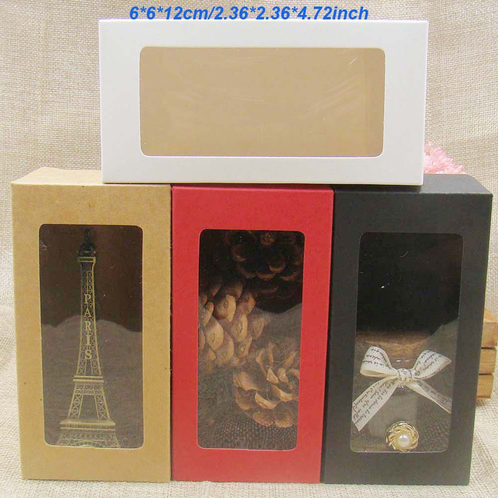Set 10 Hộp Đựng Kẹo Bằng Nhựa PVC Hình Chữ Nhật Màu Trắng Đen
