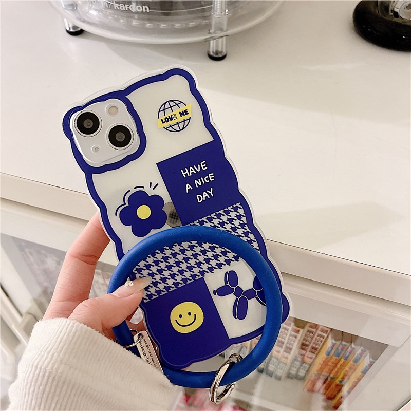 Ốp lưng iphone Ốp Điện Thoại Silicon Màu Xanh Dương Họa Tiết Sóng Biển Lớn Cho iPhone 12 / 13Pro 11 x 14pro / 6 / 7 / 8 / PLUS / PROAMX-14 Dinuo case