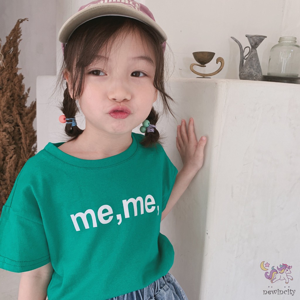 Áo Thun Tay Ngắn In Chữ Phong Cách Thời Trang Hàn Quốc Cho Bé