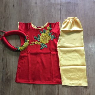 BỘ ÁO DÀI BÉ GÁI SATIN LỤA 1-14