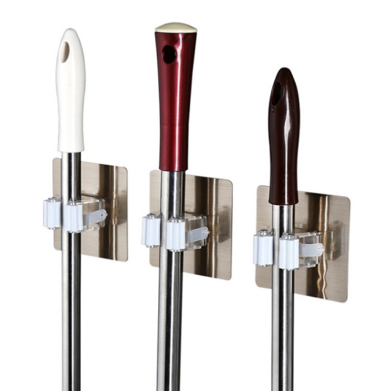 Set 1/4 Móc Treo Cây Lau Nhà Gắn Tường Đa Năng Tiện Dụng Cho Nhà Bếp/Phòng Tắm