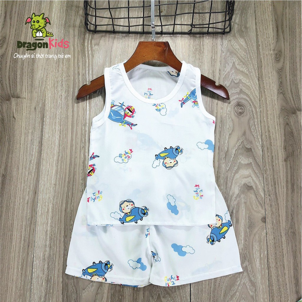 Đồ bộ lanh trẻ em ba lỗ siêu thoáng mát DragonKids